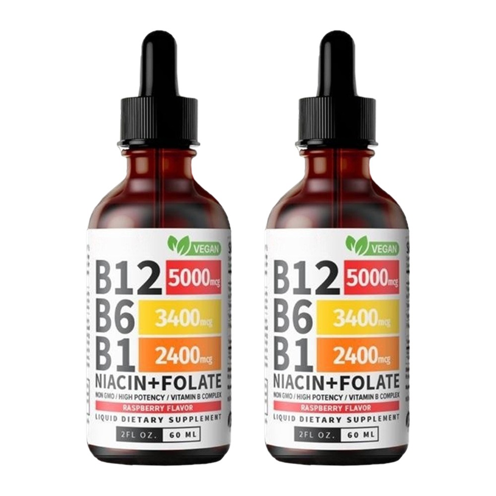 1-5Bottles Vitamin and B12 B6 Liquid Drops B12 Sublingual Vitamin B Complex – B1