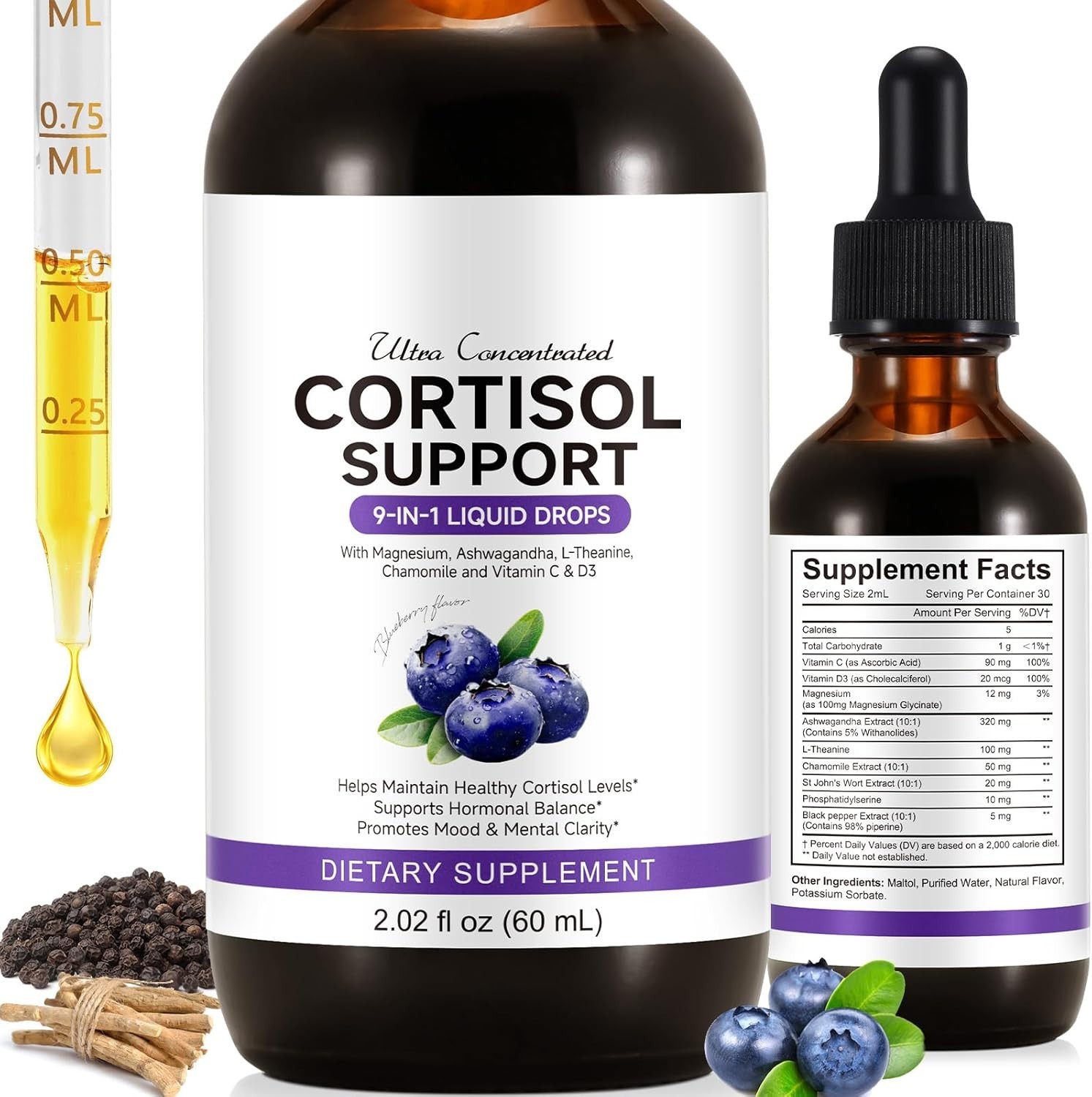 Ultra Concentrated Cortisol Support – 10-in-1 Formula for Relaxation & Focus