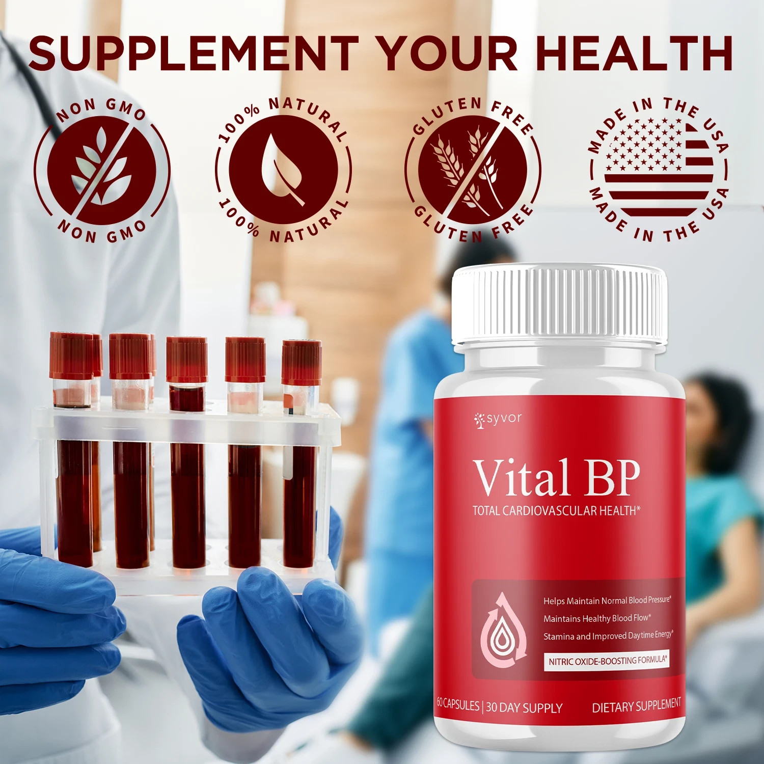 (5 Pack) Vital BP innovative Blood Support Vitamin Formula VitalBP 300 Capsules