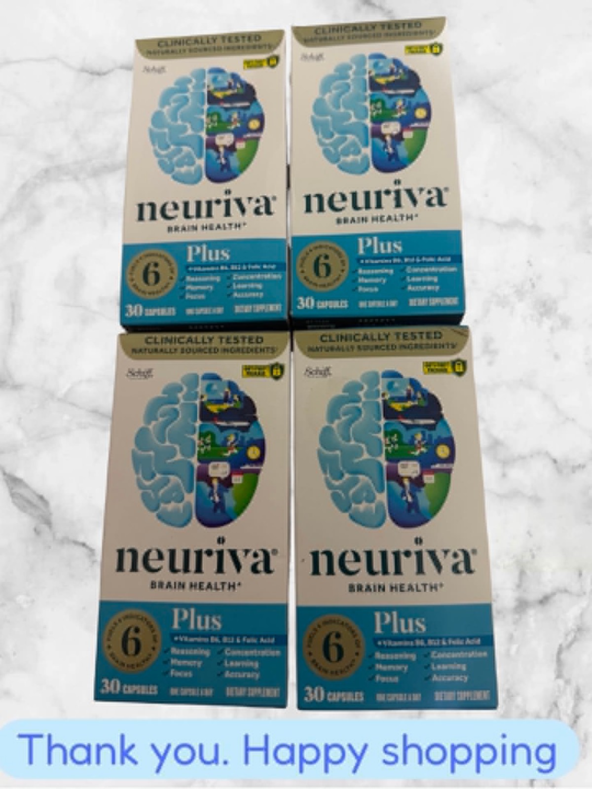 LOT OF 4 Genuine Neuriva Brain Performance+ Original Strawberry 30Ct EXP10/26+