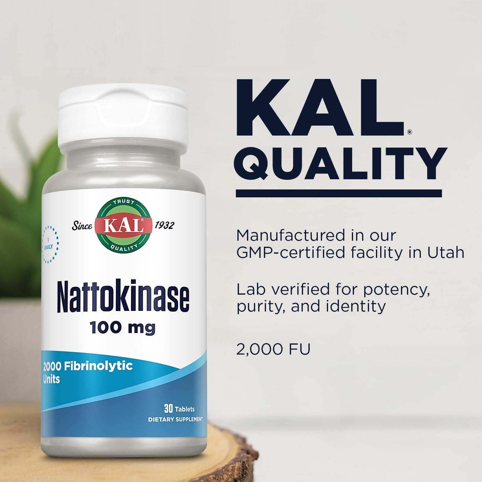 Nattokinase 100mg Dietary Supplement – 30 Tablets for Heart Health & Circulation