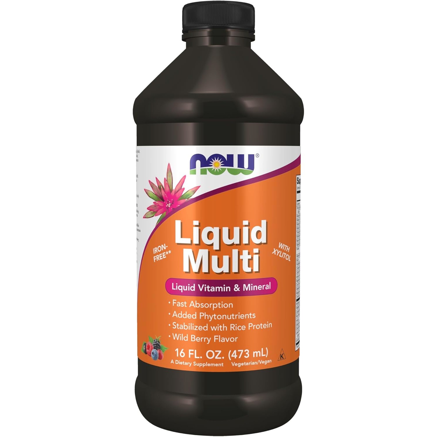 NOW Foods Liquid Multi, Liquid Vitamin & Mineral, Wild Berry,16FlOz
