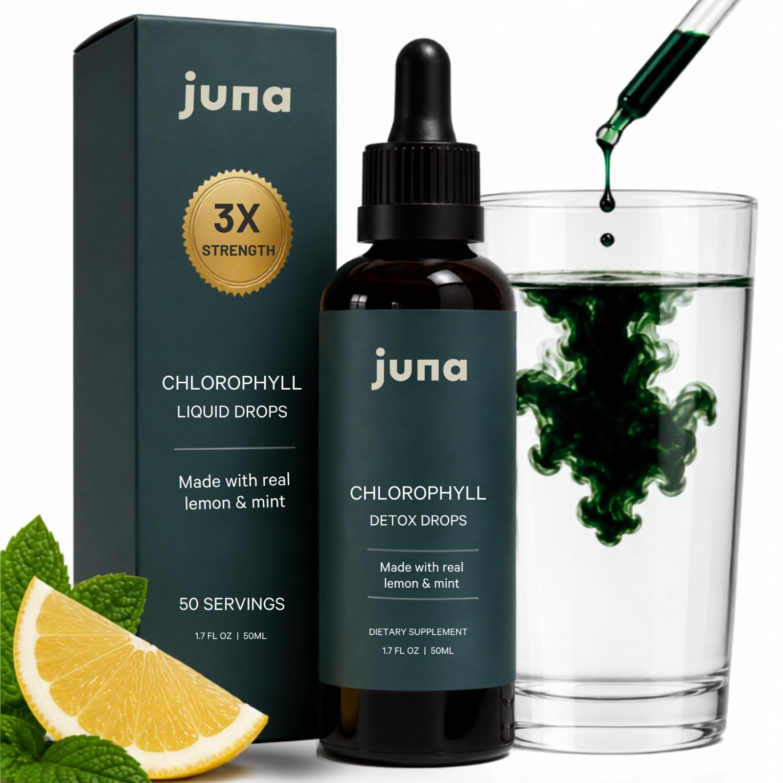 Liquid Chlorophyll Drops – Detox & Cellular Vitality, 3X Strength, Sugar-Free, L