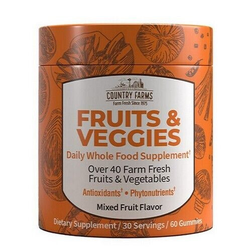 Country Farms Fruits and Veggies Mixed Fruit 60 Gummies Antioxidants exp 4/2027^
