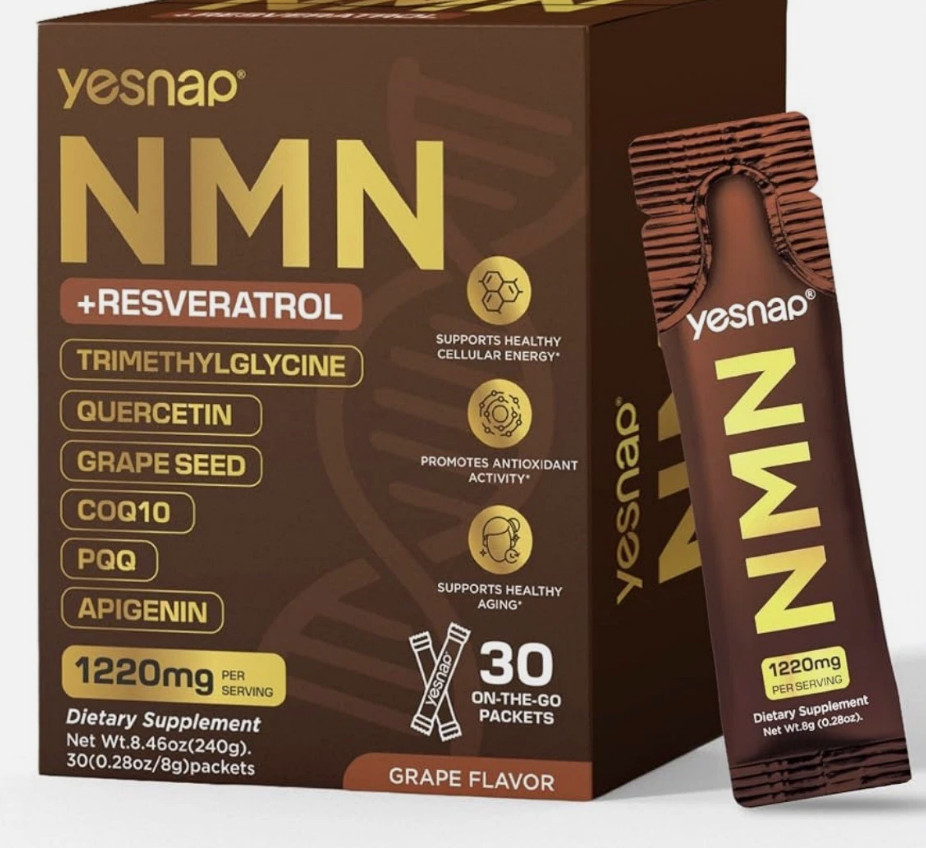 Yesnap NMN + Resveratrol Grape Flavor 30 Packets 1220mg Dietary Supplement NEW