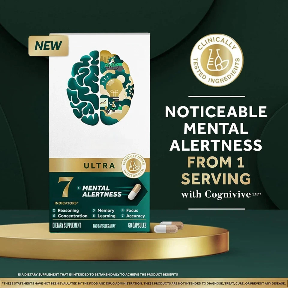 NEU Ultra Brain Health Memory Focus Mental Alertness 60 Caps
