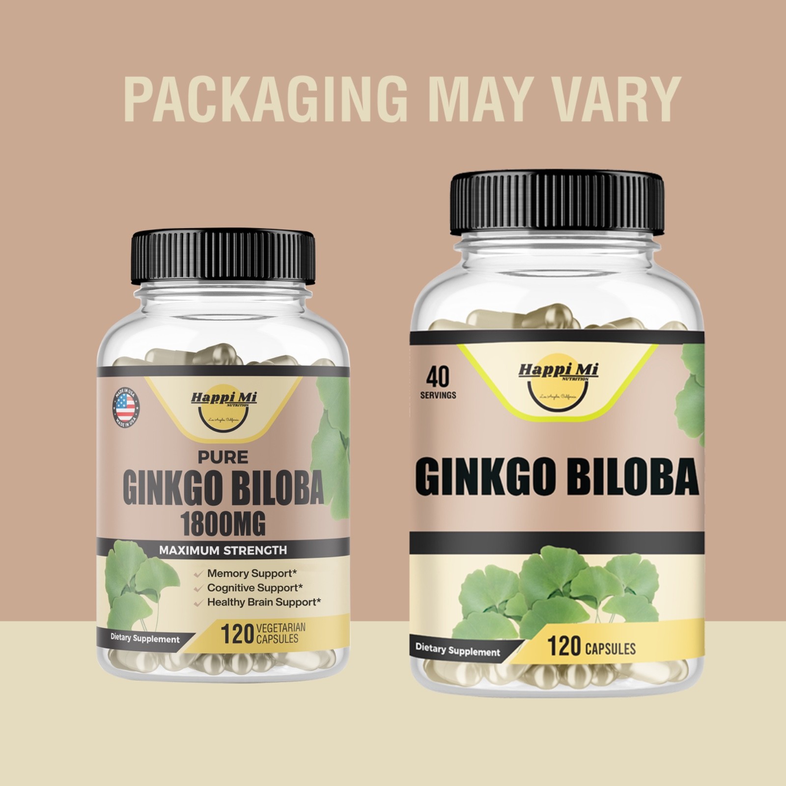 Ginkgo Biloba Organic 1800mg Per Serving, 120 Veggie Capsule