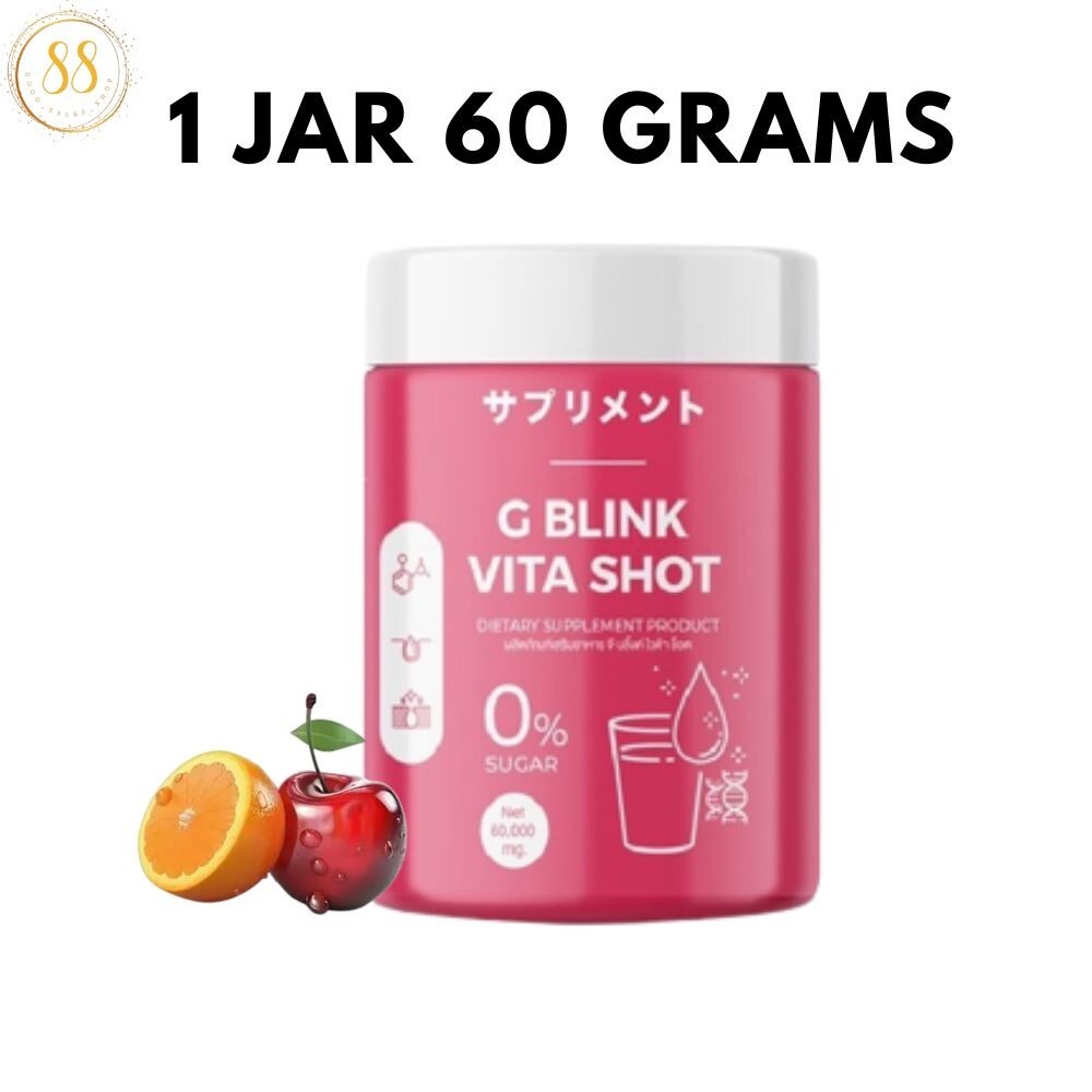 G Blink Vita Shot, fruit flavored collagen powder, 1 jar 60 grams, sugar 0%.