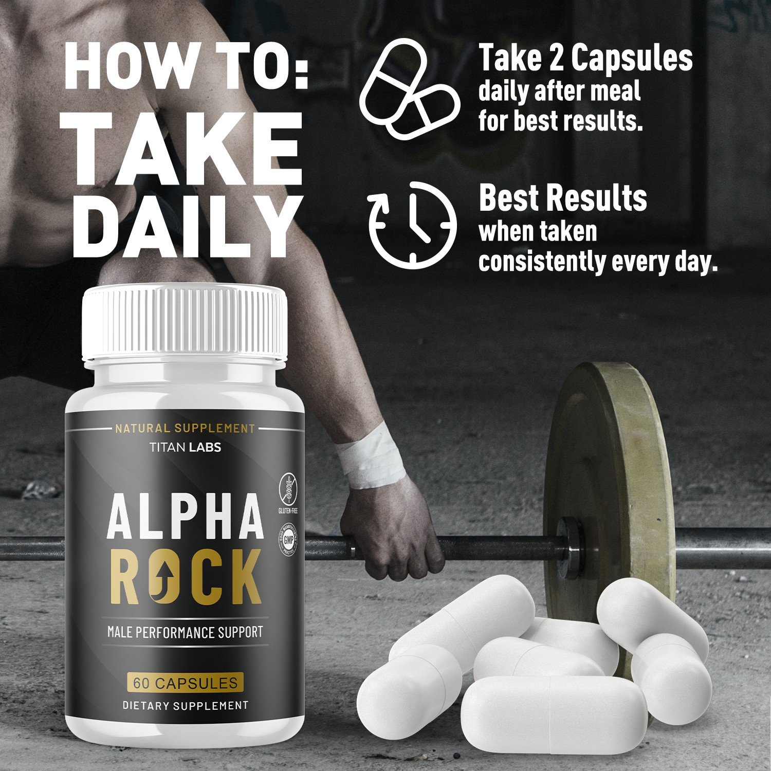 (2 Pack) Alpha Rock Advanced Male Healt Support VItamin AlphaRock 120 Capsules