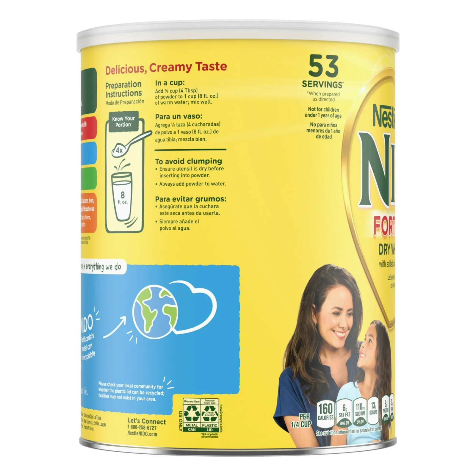 2P NIDO Fortificada Dry Whole Milk Powder with Vitamins A, C, D, Iron & Calcium