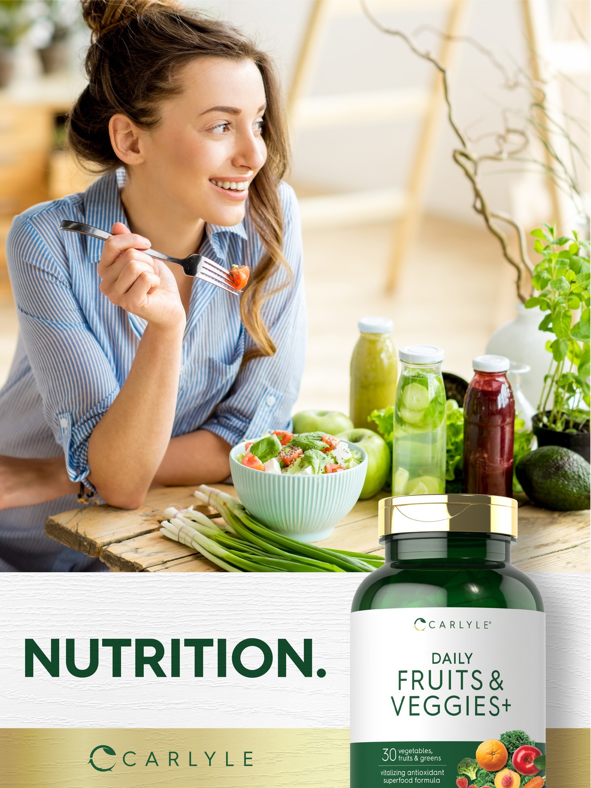Fruits and Veggies | 250 Capsules | 32 Fruits and Vegetables | by Carlyle