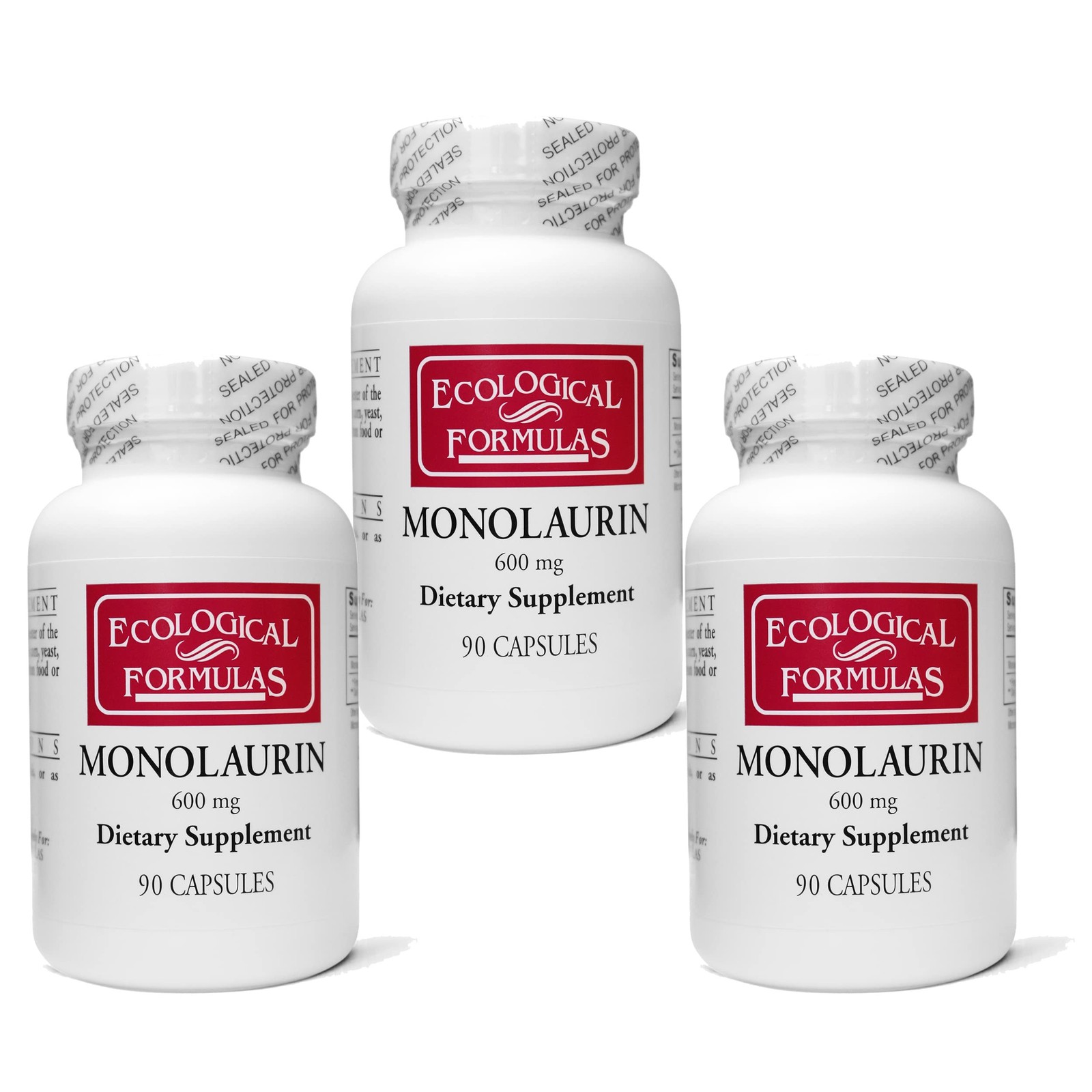 270 Count Monolaurin Capsules Immune Support 600 mg Pack of 3 Healthy Defense