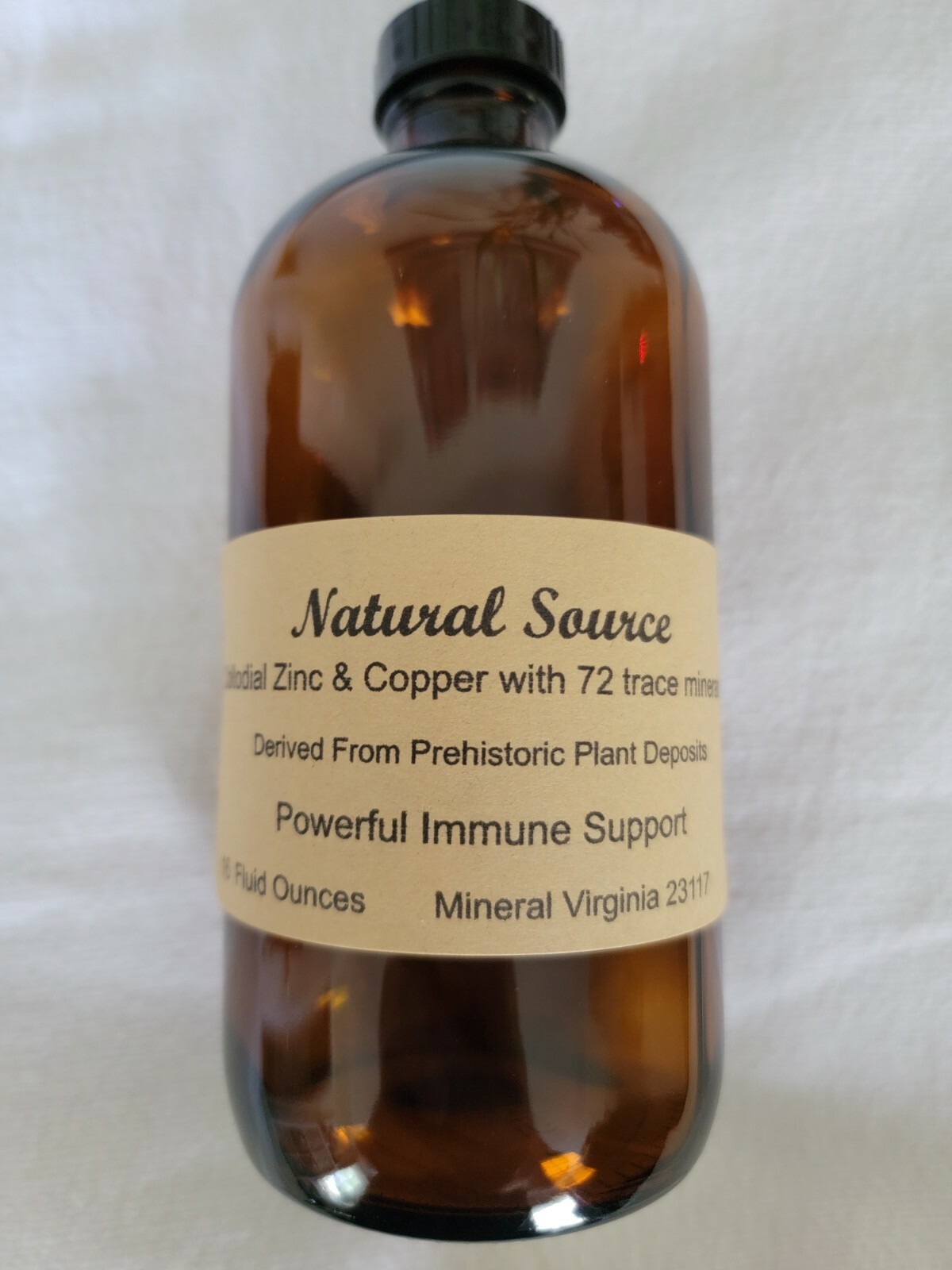(2) Zinc & Copper & 72 trace minerals – Two 16 oz glass bottles
