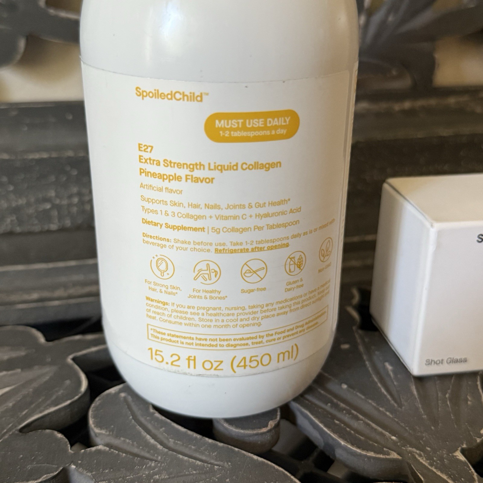 Spoiled Child E27 Collagen Pineapple 15.2oz + Shot Glass NEW Sealed