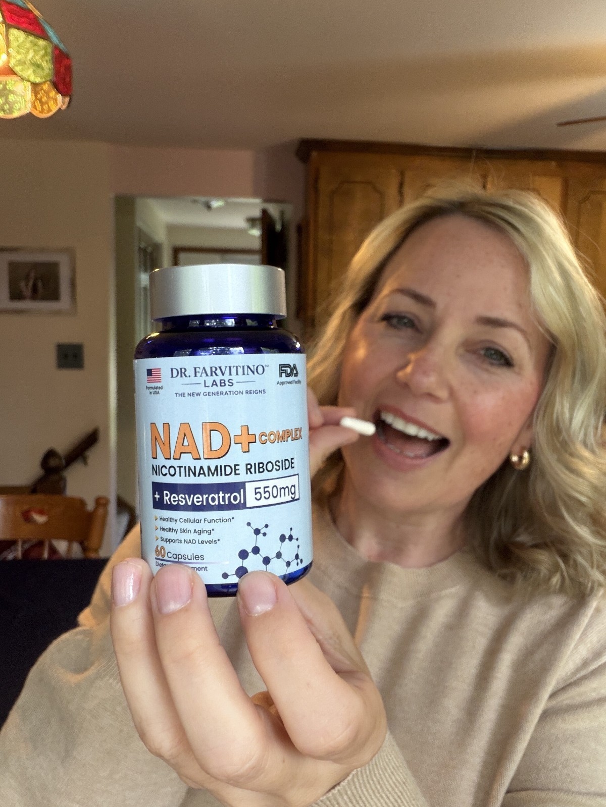 NAD+ 550mg Anti-Aging Formula – Resveratrol for Cellular Energy | 60 Caps