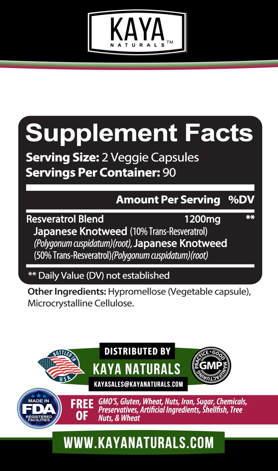 Resveratrol Capsules 180ct Anti-Aging Antioxidants Brain Support Radiant Skin