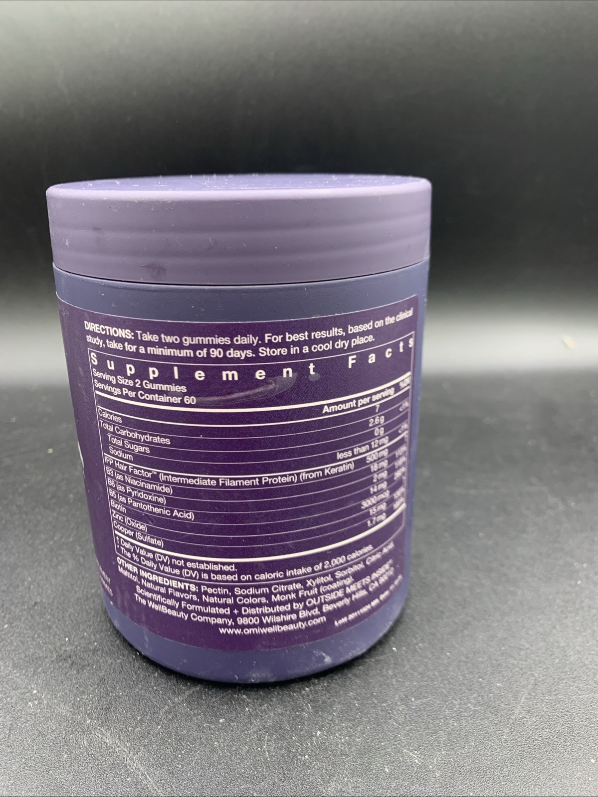 Omi Hair Nutrition Peptides Hair Growth, Strength & Reduce Hair Loss 120 Gummies
