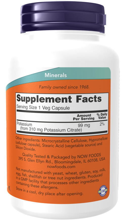 NOW Foods Potassium Citrate Electrolyte pH Balance 180 Caps 03/26EXP FREE SHIP