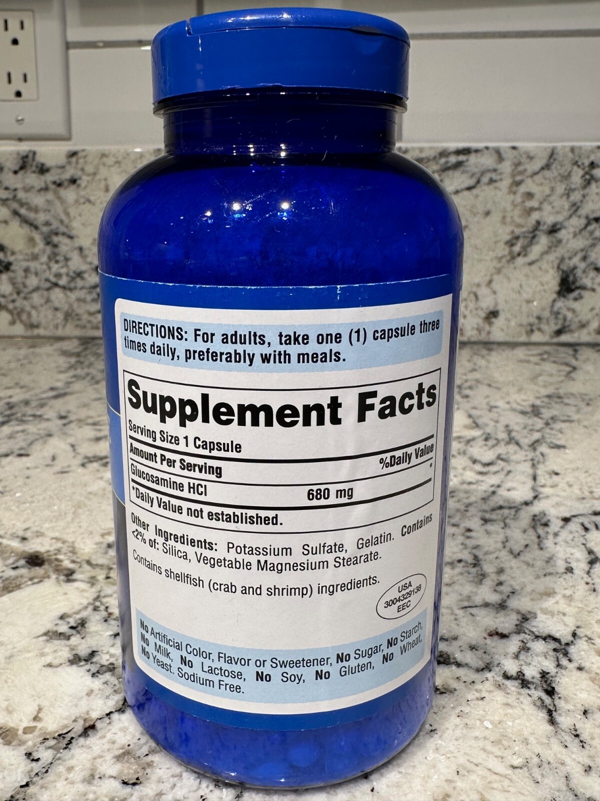 PURITAN’S PRIDE Glucosamine HCI 680 Mg Capsules Unflavored 240 Count EXP 6/25