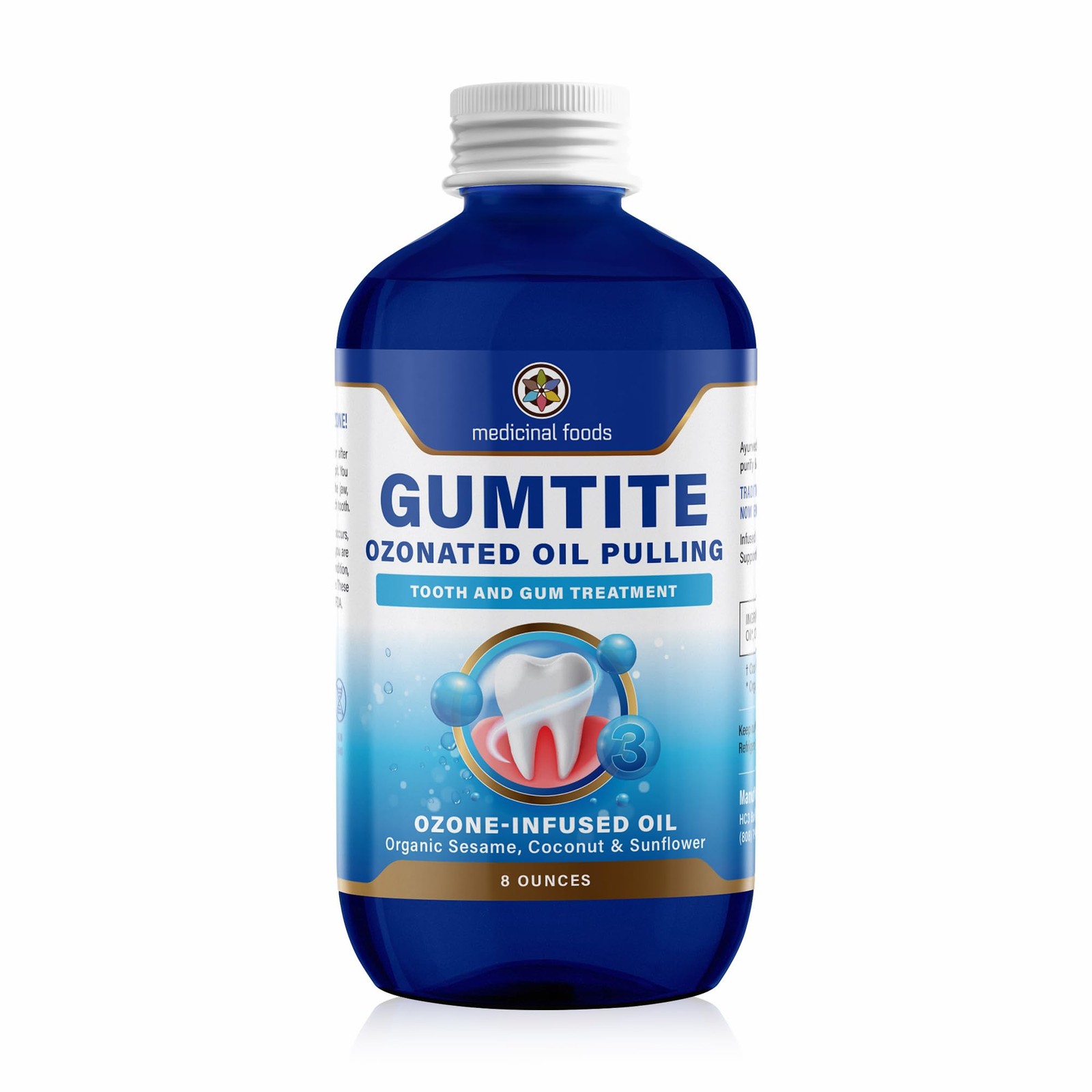 Medicinal Foods Gumtite Ozonated Mouthwash Oil | 8 Fl Oz (Pack of 1), Clear