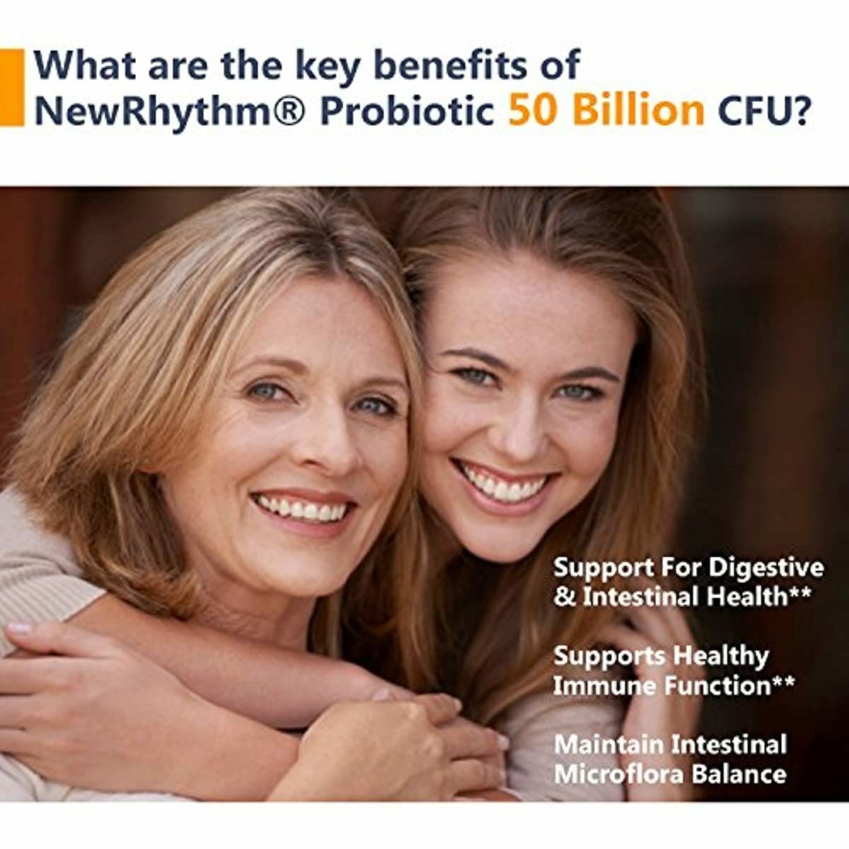 NewRhythm Probiotics 50 Billion CFU 20 Strains, 60 Veggie Capsules, Targeted Rel