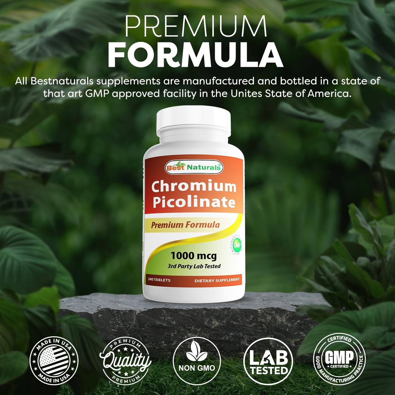 Chromium Picolinate 1000mcg Metabolism Energy Cromo Energía 240 Tabs