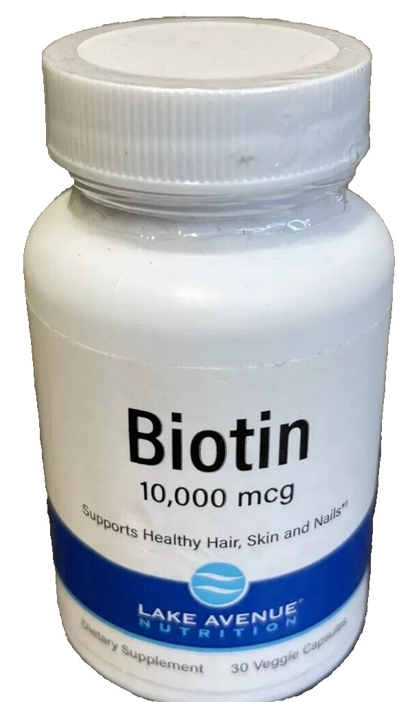 Lae Avenue Nutrition Biotin 10,000 mcg Dietary Supplement 30 Capsules Ex 03/26