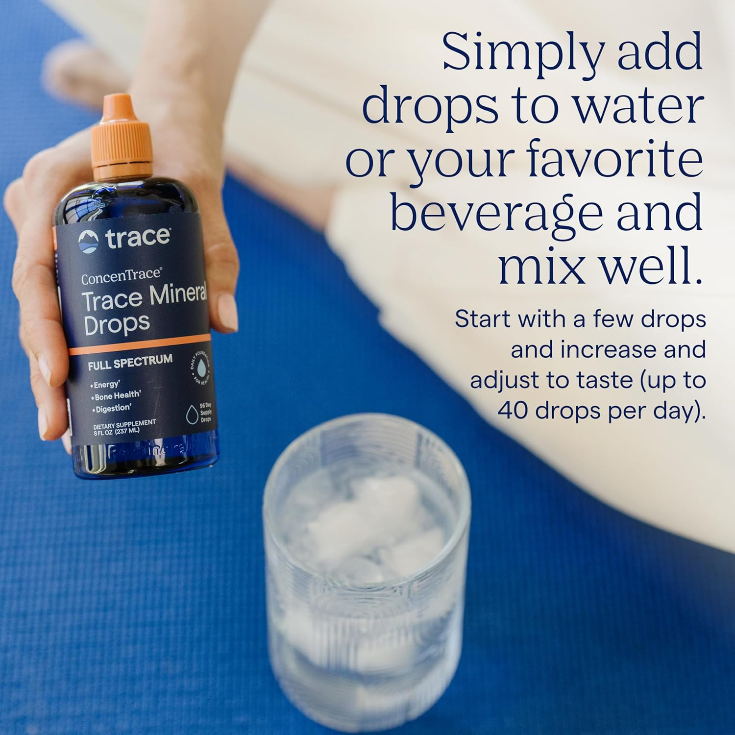 Trace Mineral Drops 8 Fl Oz Liquid Mineral Supplement with 70+ Essential Mineral