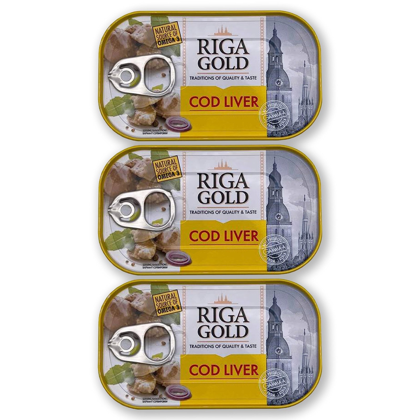 Premium Cod Liver in Oil, 4.27oz (Pack of 3) – Rich Omega-3 & Vitamins, Icelandi