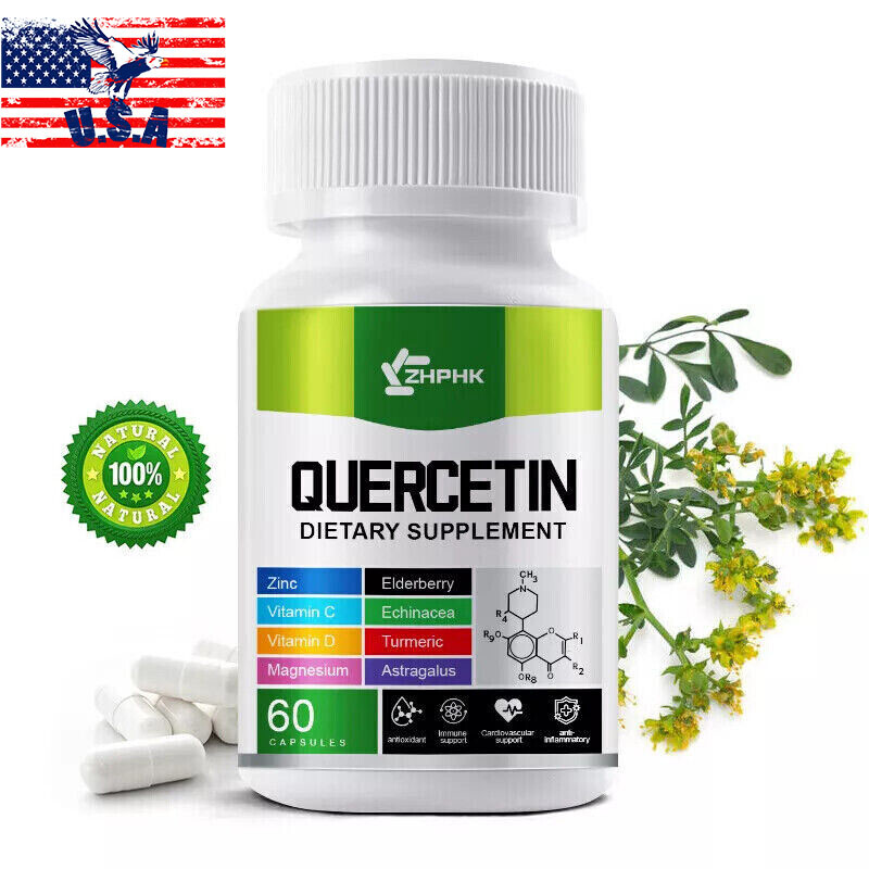 Quercetin 1000mg Vegan Capsules 95% Genuine Extract Strong 9 in 1 Supplements