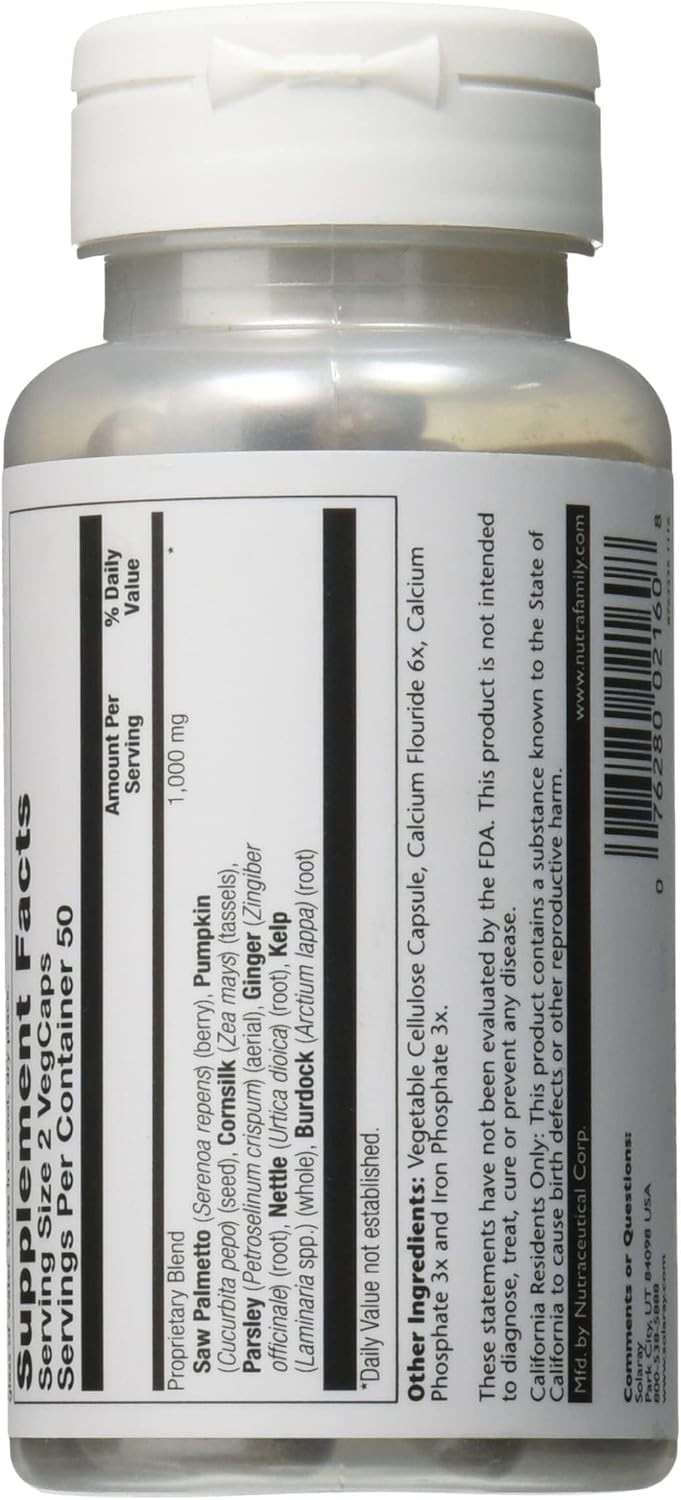 Prostate Support Capsules 100 Count Unisex Veg Capsules for All Ages