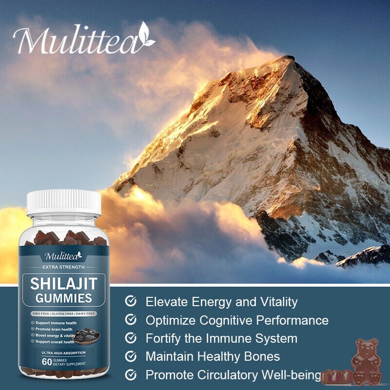 Pure Himalayan Shilajit Extract Gummies Soft Resin Organic Potent Fulvic Acid