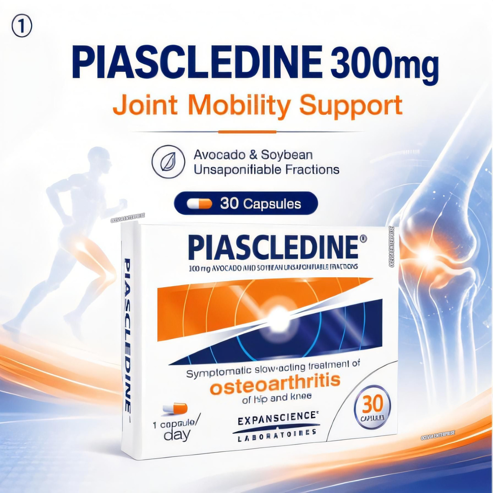 1 x New PIASCLEDINE 300mg Anti-rheumatic Osteoarthritis Joint-Pains 30 Capsules