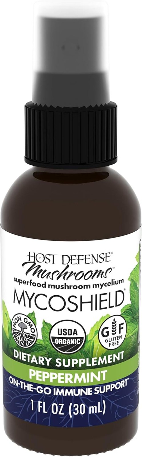 Host Defense-MycoShield Spray Peppermint, 0.5 fl oz EXP 5/27