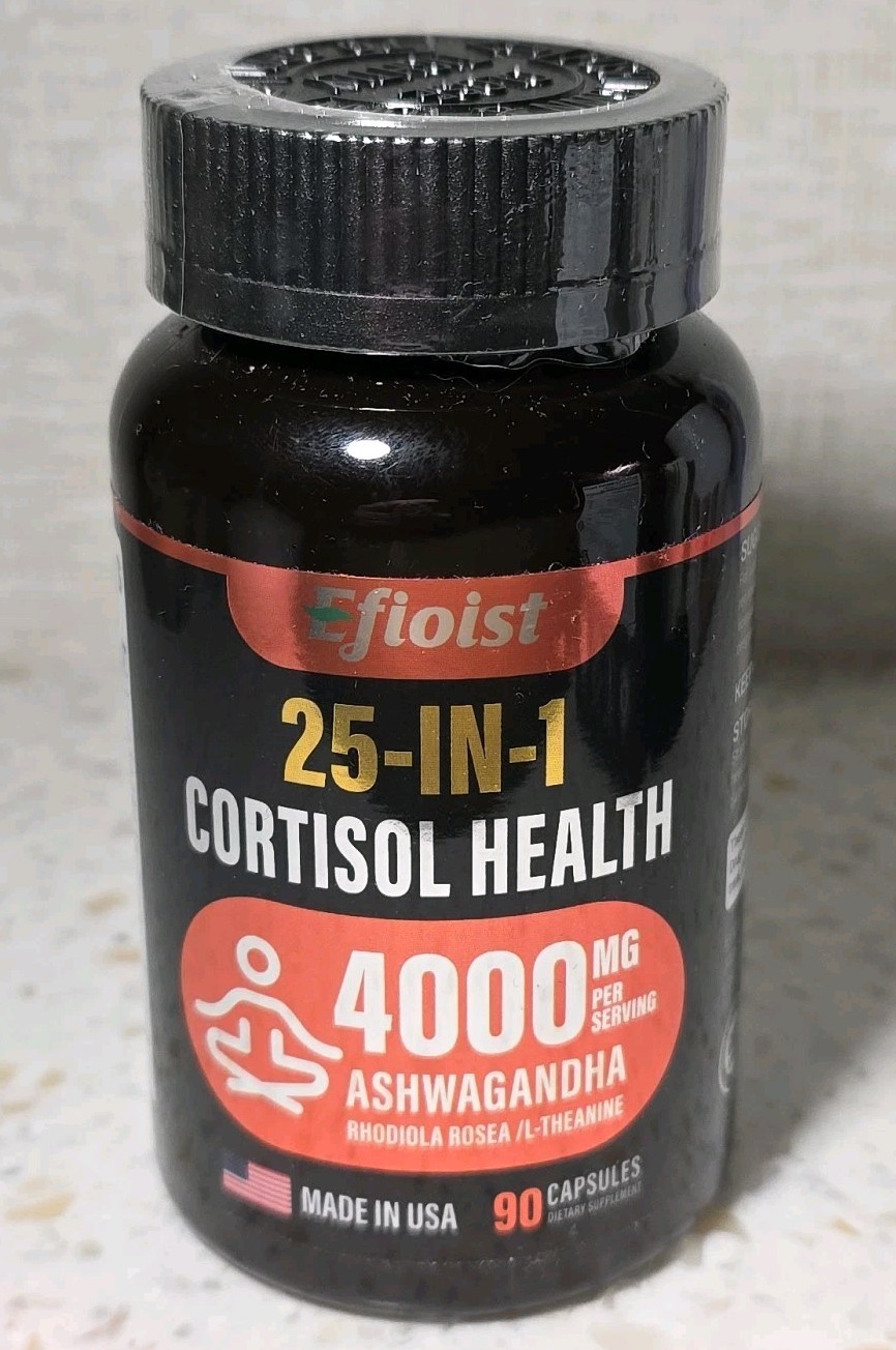 Efioist 25-in-1 Cortisol Health Supplement Reducer Ashwagandha 90 Capsules 02/27