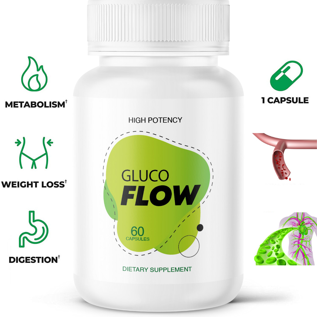 GLUCOFLOW Diabetic Glucose Support Supplement Blood Sugar Gluco Flow Natural