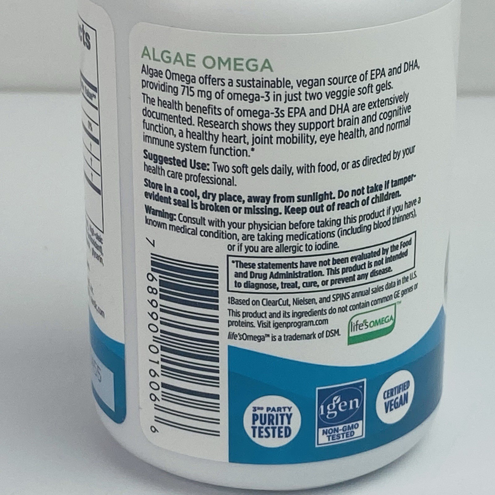 Nordic Naturals Algae Omega 60 Soft Gels Vegan 715mg Omega 3 Supplement NEW 5/27
