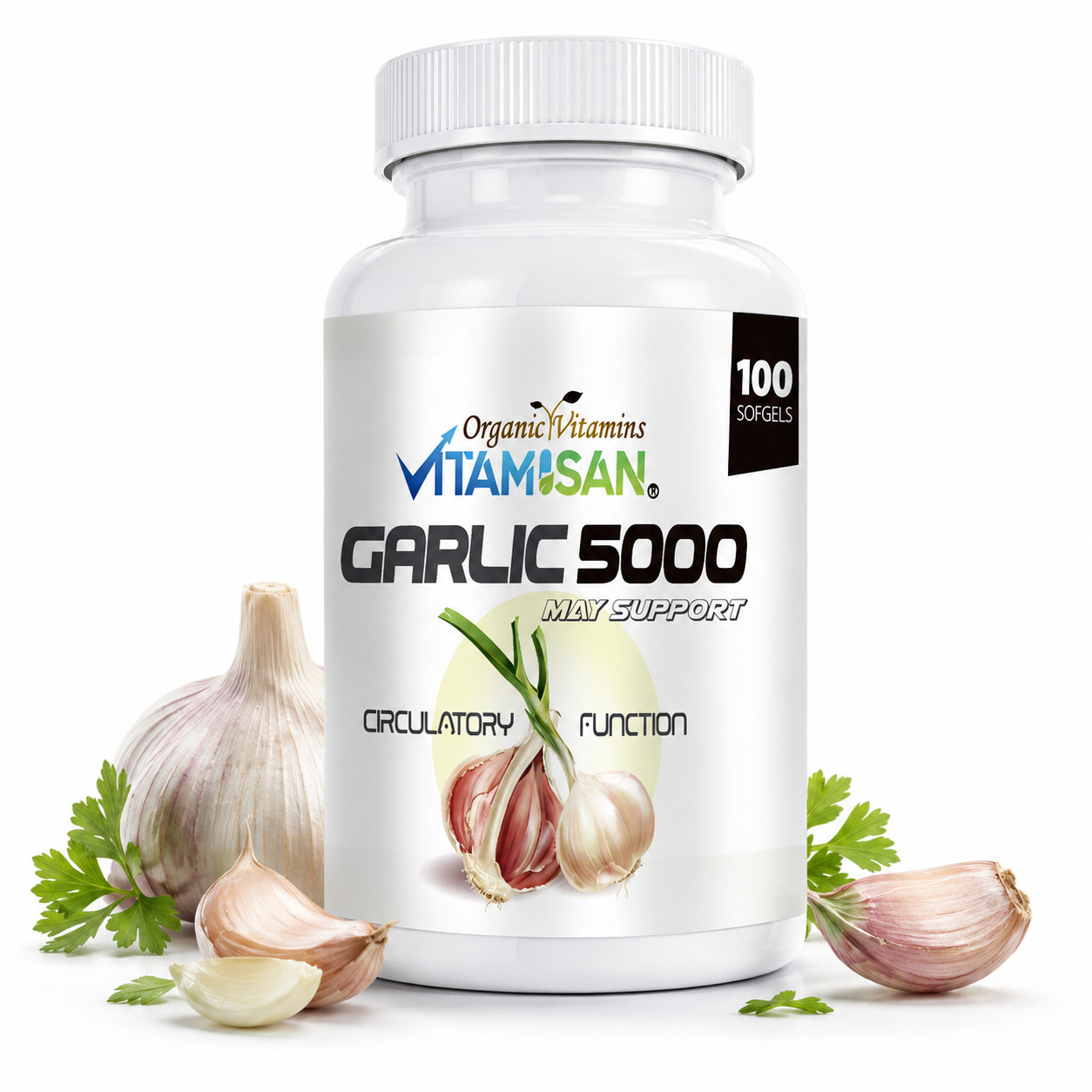 Garlic Oil 5000 4 X 100 Rapid gels Cholesterol Cardio Health Fresh Pills organic