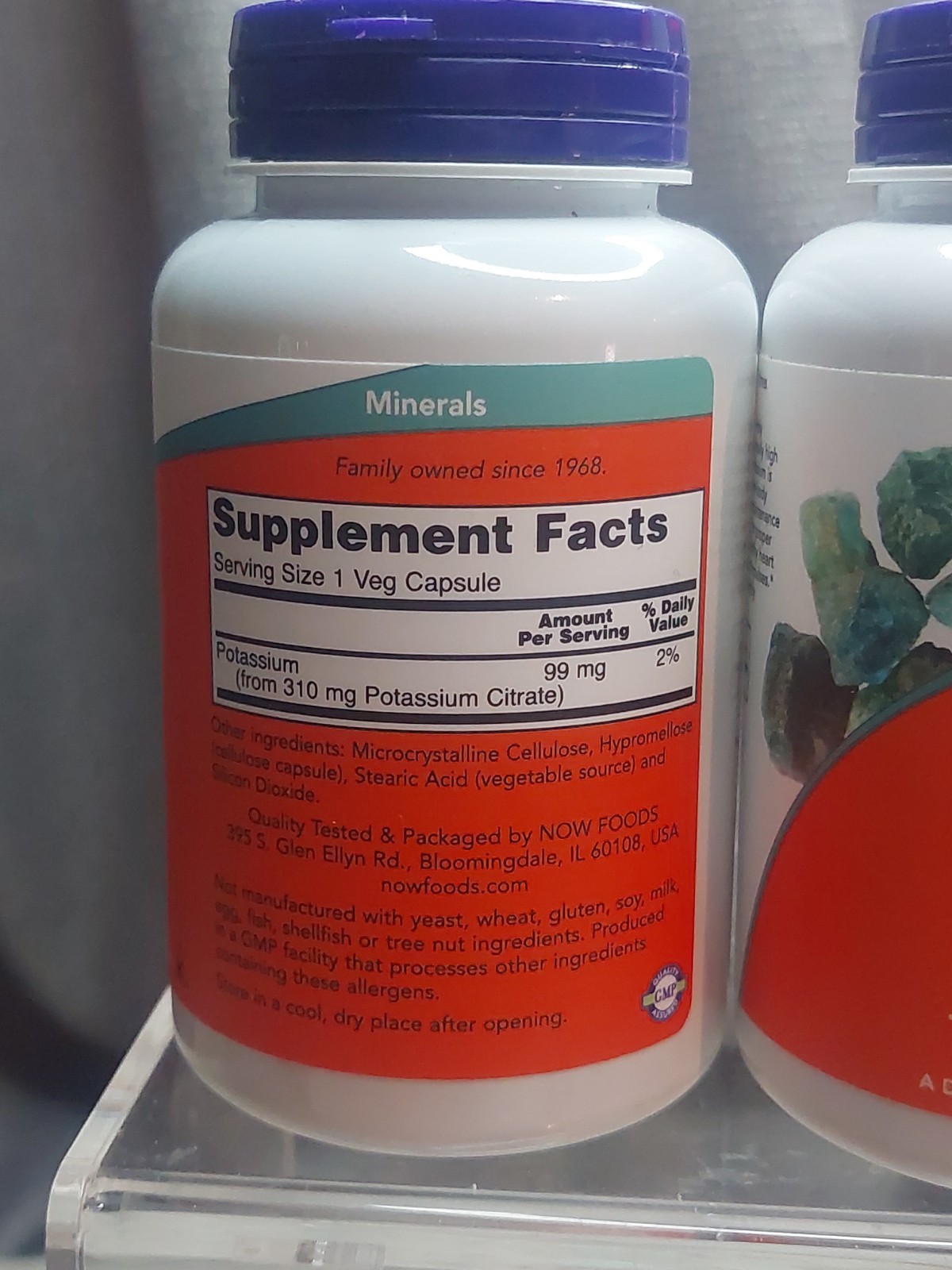 Lot Of 2 NOW Potassium Citrate Essential Mineral 99mg –180 Veg Caps – New Sealed