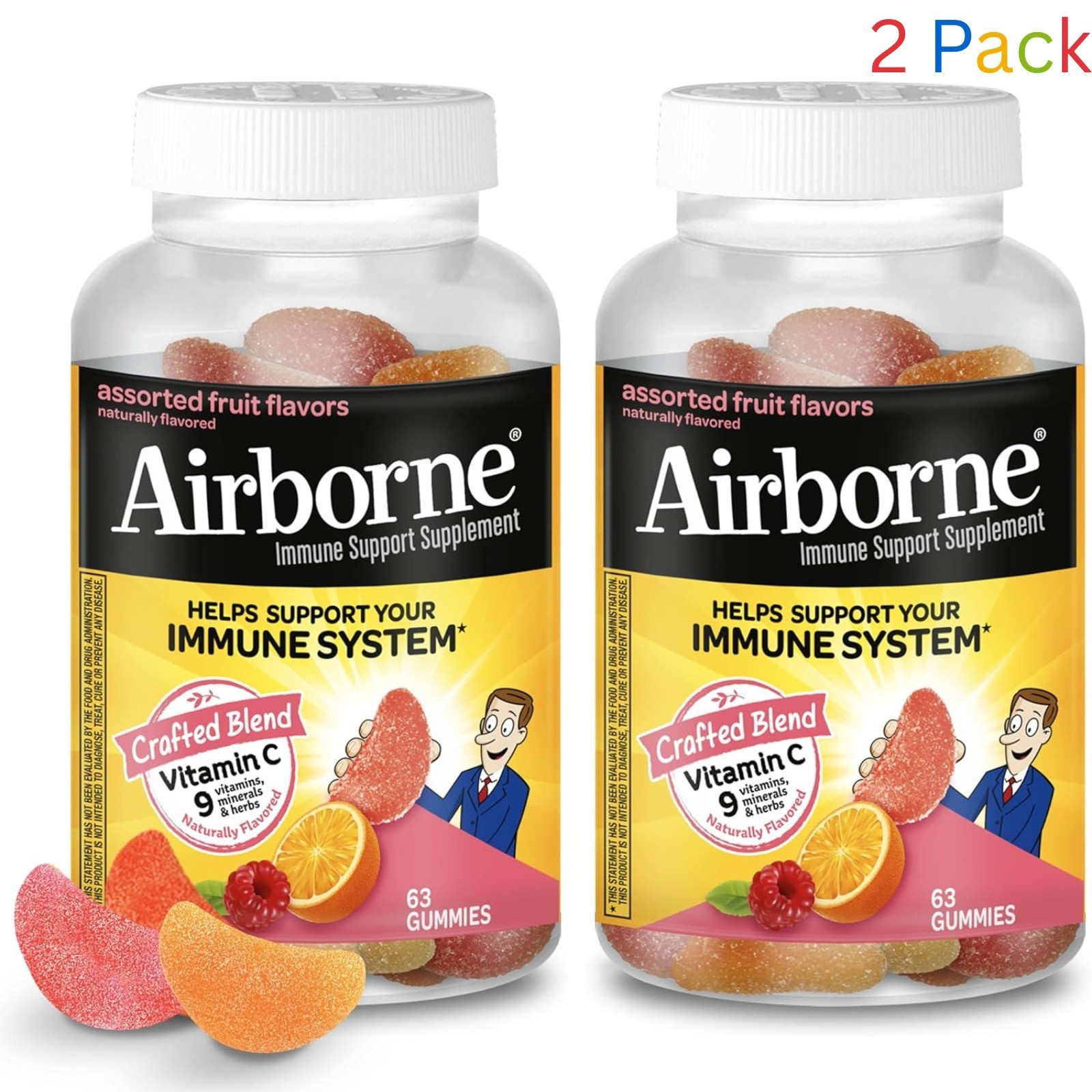 Airborne 750mg Vitamin C Gummies Immune Support Supplement Antio