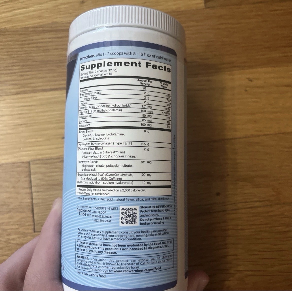 Replenza GLP-1 Support Daily Replenisher Lemon drop, 6.8oz zero sugar Exp: 09/26