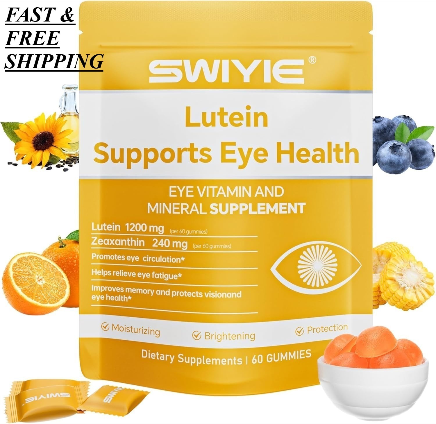 2 PACKS-LUXRY SWIYIE Lutein Gummies – Eye Health Support with Lutein&Zeaxanthin