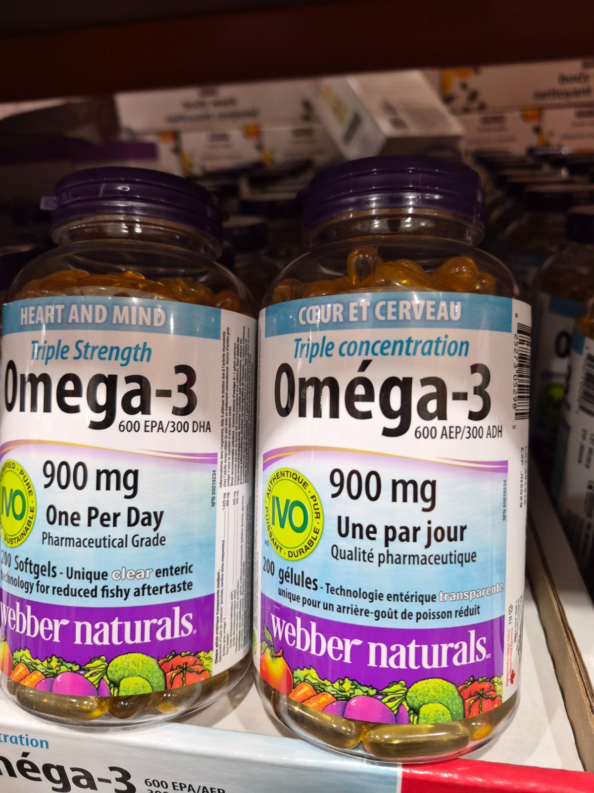 2×200 Softgels Webber Naturals Omega-3 CoQ10 with Plant Sterols CANADA NO TARIF