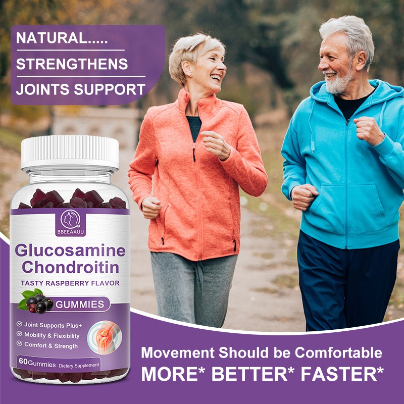 Glucosamine Chondroitin Gummies 60ct | 1500mg with Hyaluronic Acid Joint Support