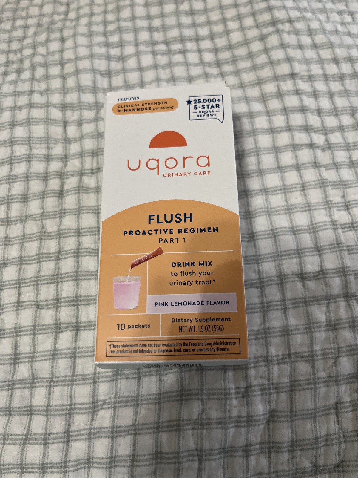 Uqora Drink Mix 1 FLUSH Supplement 10 Packets Pink Lemonade Exp 12/26 women