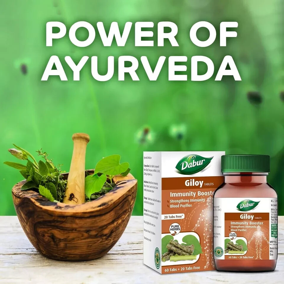 Dabur «Giloy Tablet 60 Tabs | Immunity Booster & Blood Purifier | Buy 2 & 1 FREE