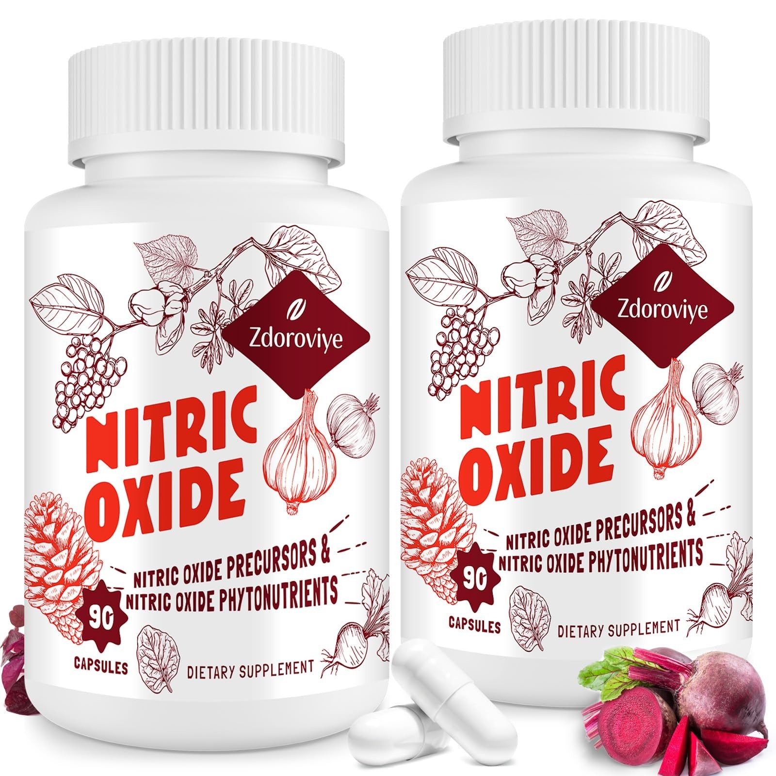 Nitric Oxide Supplement for Men, 90 Capsules (2 Pack) 90 Count (Pack of 2)