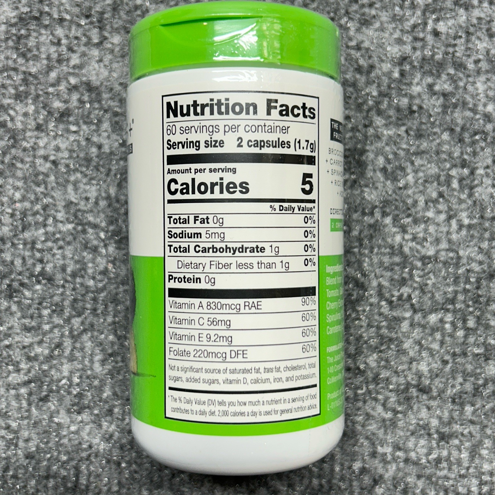 Exp 09/2026 Juice Plus+ Essentials Vegetable Blend 120 Capsules Fruit Powders
