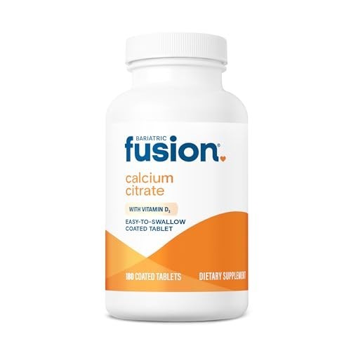 Bariatric Fusion Calcium Citrate + D3 Tablets, 180 Count – Easy to Swallow