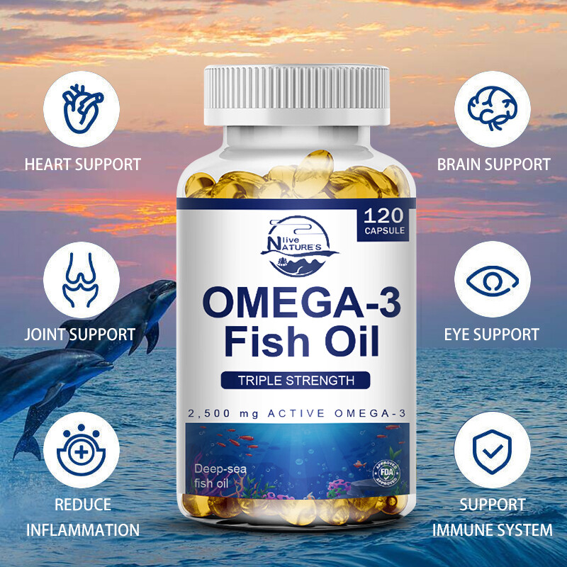 Omega 3 Fish Oil Capsules 3x Strength 3600mg EPA & DHA, Highest Potency – 2PACKS